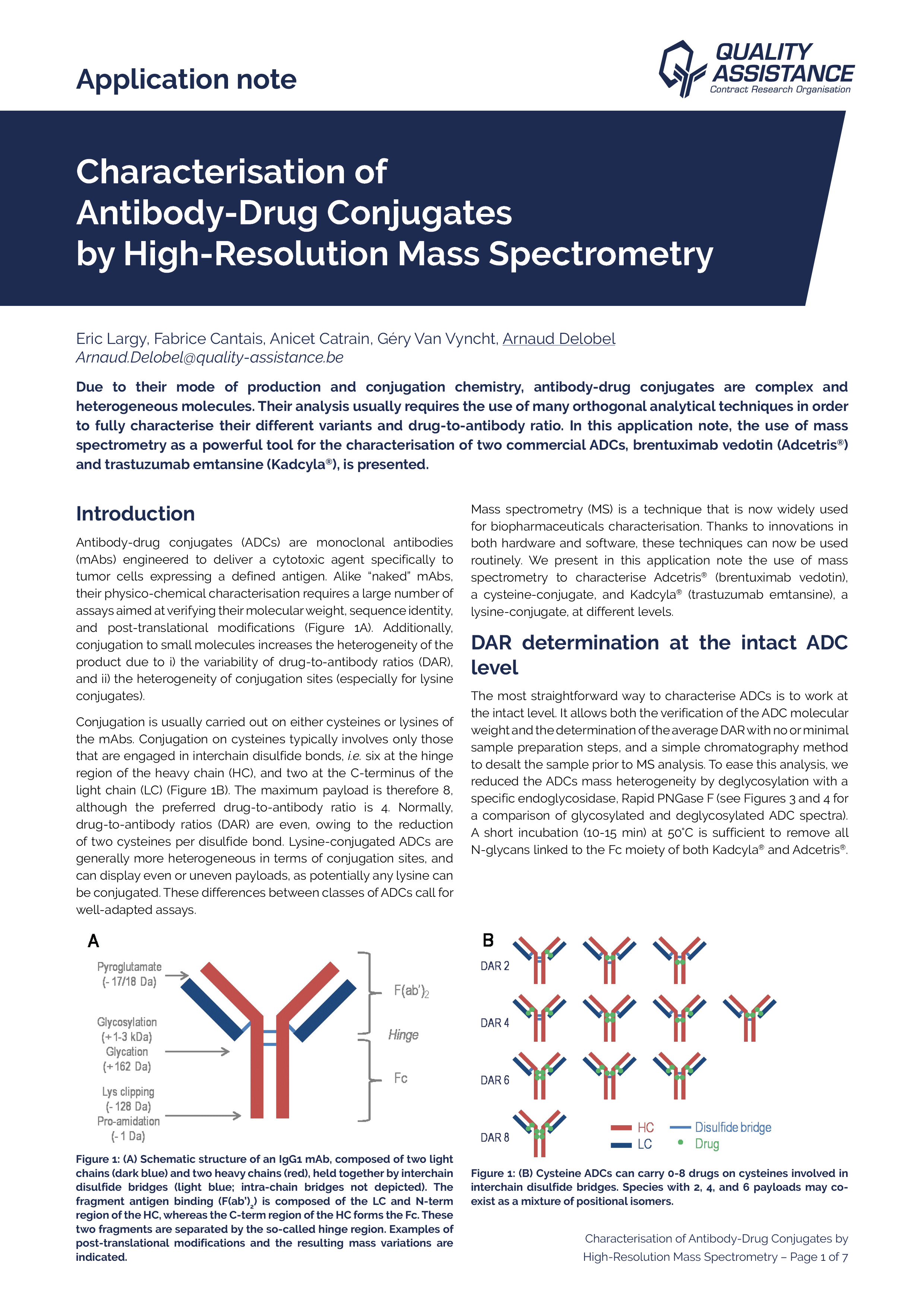 Characterisation of Antibody-Drug Conjugates by High-Resolution Mass Spectrometry