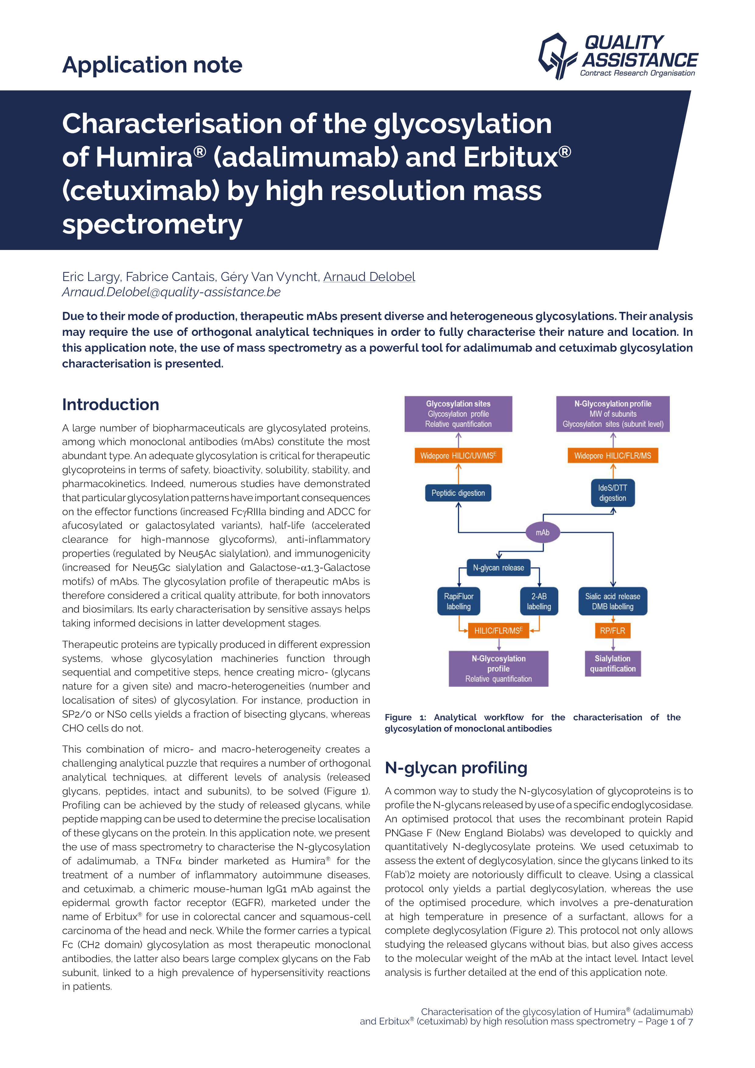 Quality Assistance Characterisation Glycosylation Humira Erbitux HRMS Mass Spectrometry