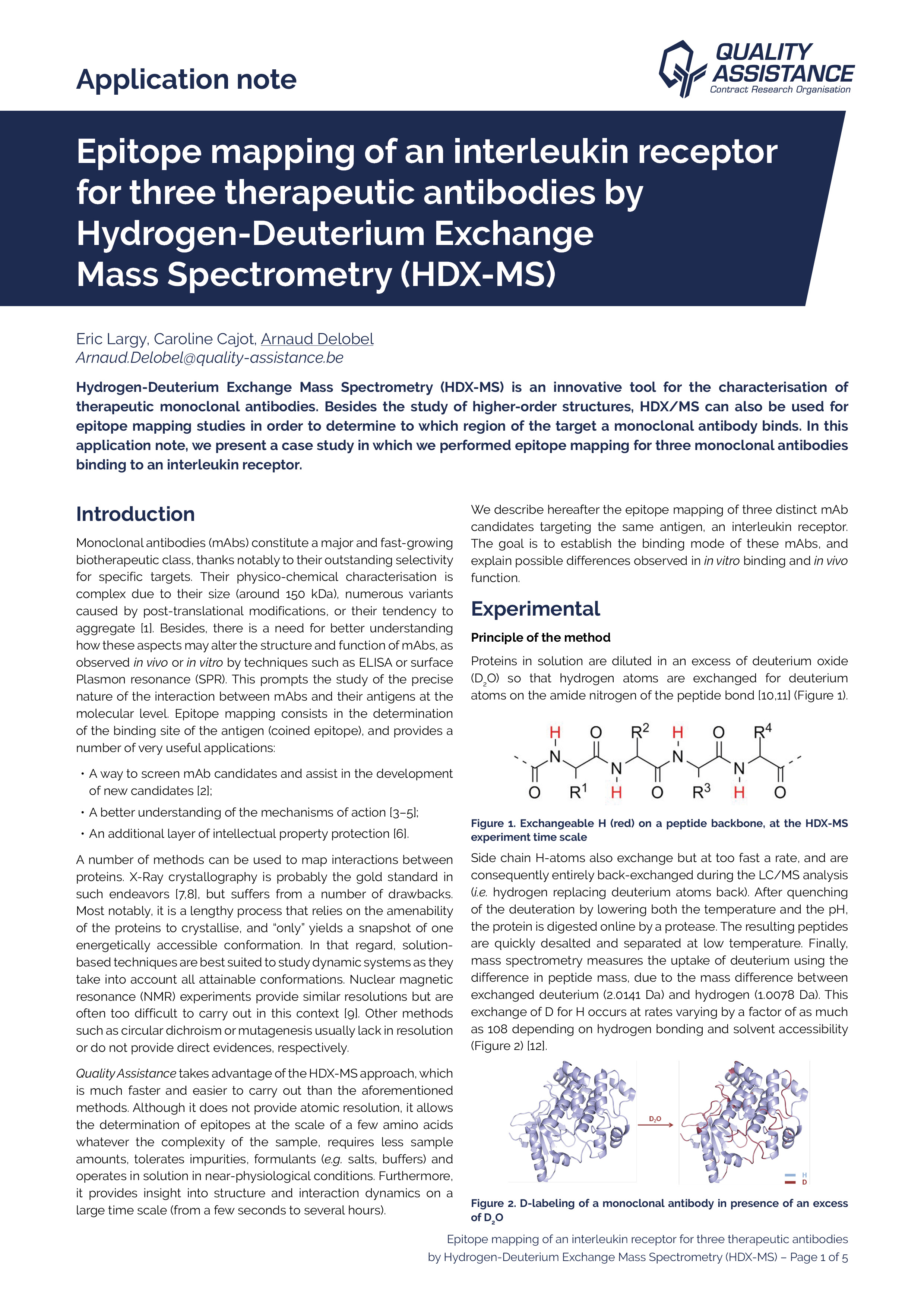 Quality Assistance Epitope mapping interleukin receptor antibodies HDX