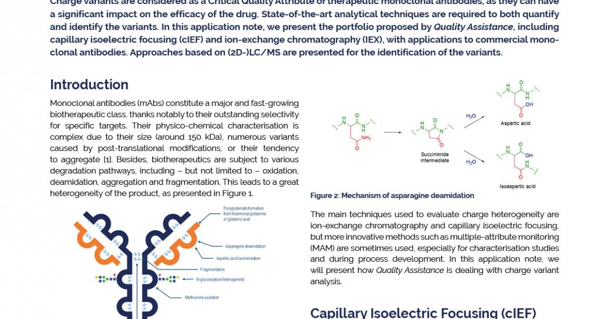 Charge variants analysis of monoclonal antibodies Quality Assistance